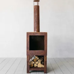 Oxidised Rust Log Burner