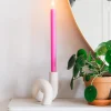 Pale Pink Twisted Candle Holder