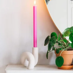 Pale Pink Twisted Candle Holder