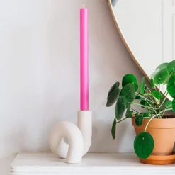 Pale Pink Twisted Candle Holder