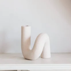 Pale Pink Twisted Candle Holder