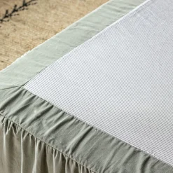 Pale Sage Velvet Frill Edged Valances