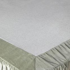 Pale Sage Velvet Frill Edged Valances