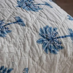 Palm Tree and Blue Stripe Reversible King Size Quilt