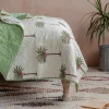 Palm Tree and Green Stripe Reversible King Size Quilt