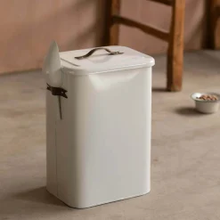 Pet Food Bin with Leather Handle - Large