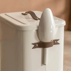 Pet Food Bin with Leather Handle - Large
