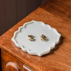 Petal Marble Decorative Trinket Plate