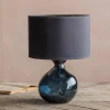 Petrol Blue Recycled Glass Table Lamp