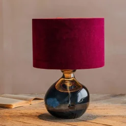 Petrol Blue Recycled Glass Table Lamp