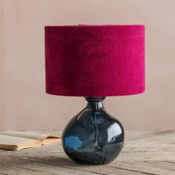 Petrol Blue Recycled Glass Table Lamp