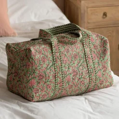 Pink & Green Floral Weekend Bag - Small