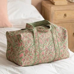 Pink & Green Floral Weekend Bag - Small