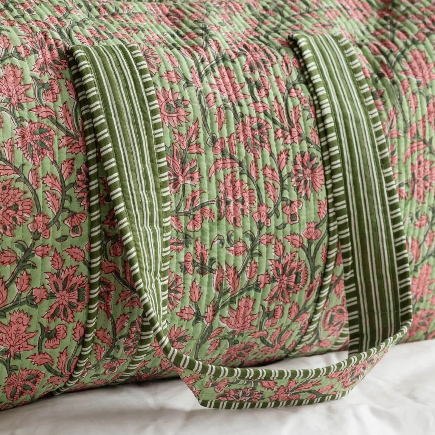 Pink & Green Floral Weekend Bag - Small