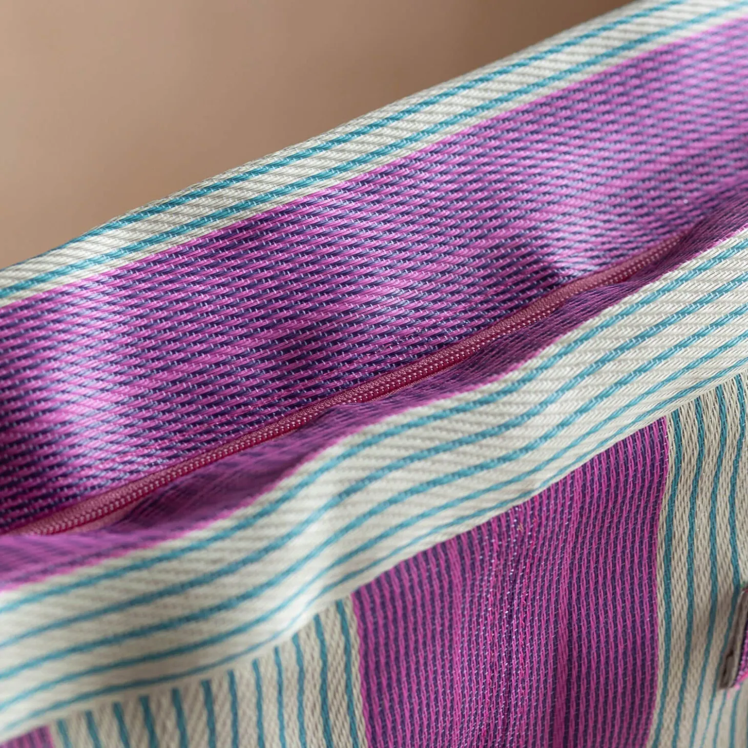 Pink & Purple Stripe Recycled Weekend Bag