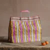 Pink & Yellow Stripe Recycled Shopping Bag