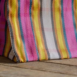 Pink & Yellow Stripe Recycled Shopping Bag
