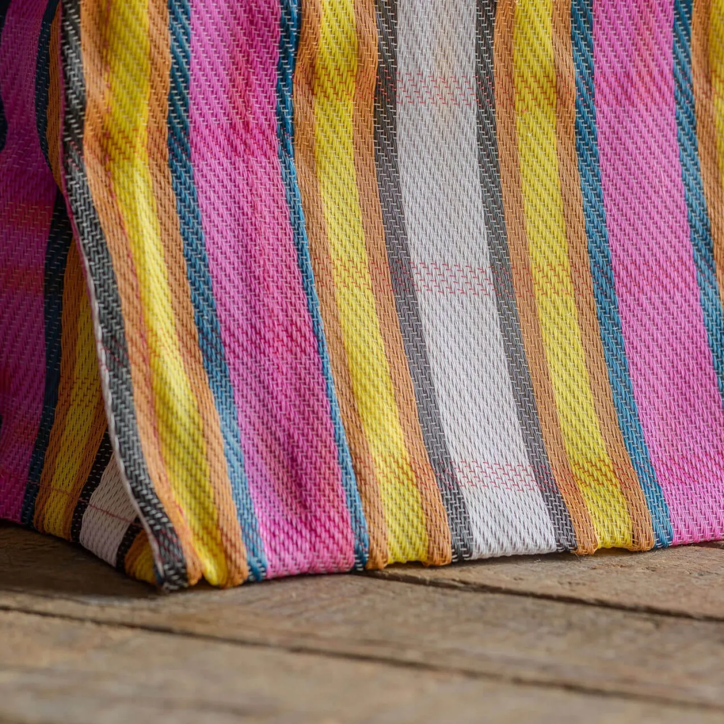 Pink & Yellow Stripe Recycled Shopping Bag