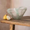 Pink and Jade Glass Bowl