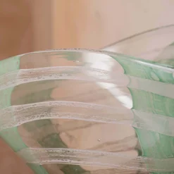 Pink and Jade Glass Bowl