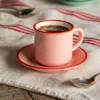 Pink and Red Coffee Cup and Saucer