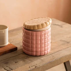 Pink Ceramic Cookie Jar