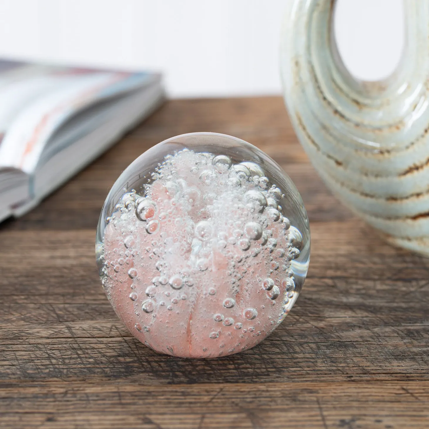 Pink Coral Glass Ornament
