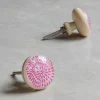 Pink Floral Resin Knob