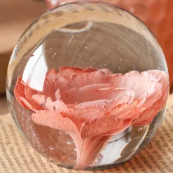 Pink Flower Glass Ornament
