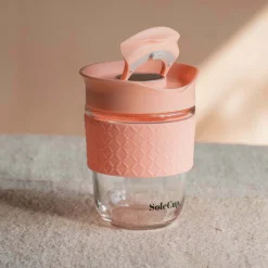 Pink Glass Travel Mug