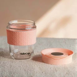 Pink Glass Travel Mug