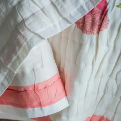 Pink Pavot Flower Block Printed King Size Quilt