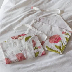 Pink Pavot Flower Block Printed Dressing Gowns
