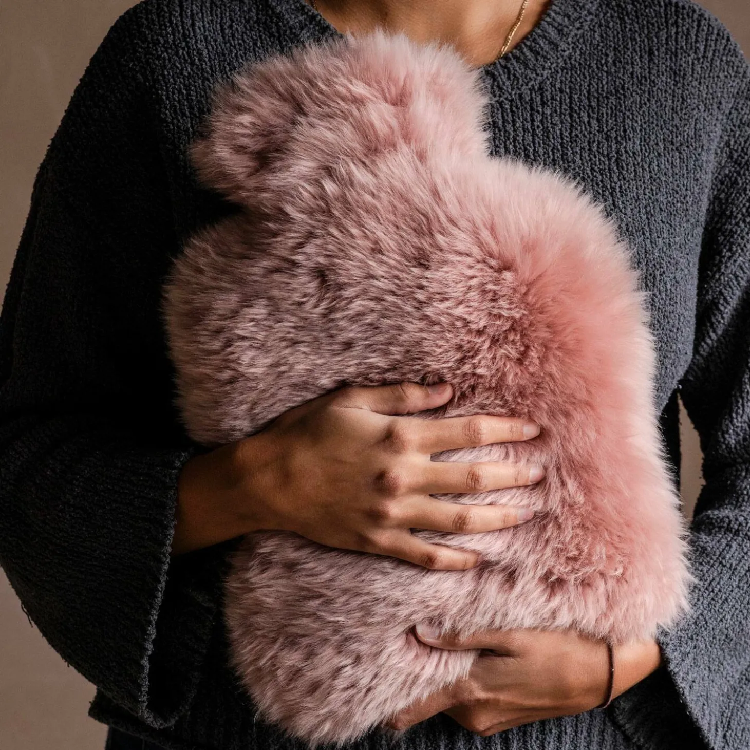 Pink Sheepskin Hot Water Bottle