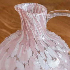 Pink Speckle Glass Pitcher