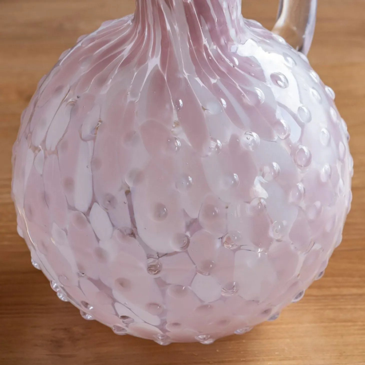 Pink Speckle Glass Pitcher