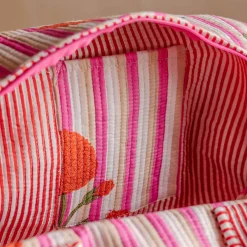 Pink Stripe and Floral Weekend Bag - Large