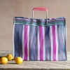 Pink Stripe Recycled Shopping Bag