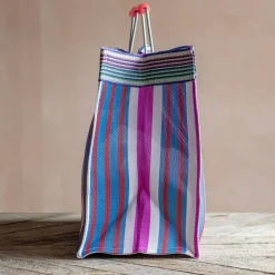Pink Stripe Recycled Shopping Bag