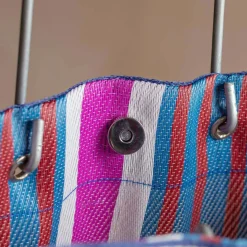Pink Stripe Recycled Shopping Bag