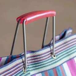 Pink Stripe Recycled Shopping Bag
