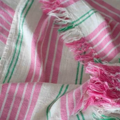 Pink Wide Stripe Turkish Beach Towel Wrap