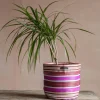 Pink Woven Plant Pot Cover Large