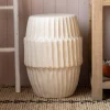 Piped White Ceramic Side Table
