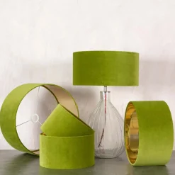 Pistachio Green Velvet Lamp Shades