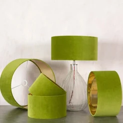 Pistachio Green Velvet Lamp Shades
