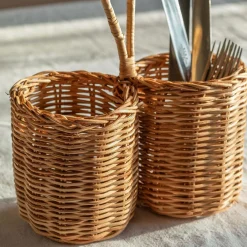 Rattan Double Bottle Holder