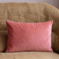 Rectangular Velvet and Linen Backed Cushions