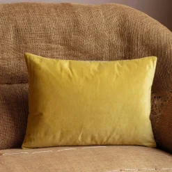 Rectangular Velvet and Linen Backed Cushions