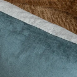 Rectangular Velvet and Linen Backed Cushions